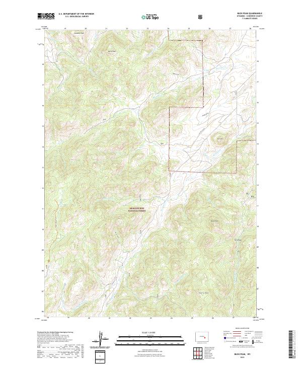 Buck Peak, WY — USGS 7.5-minute topo (2021)