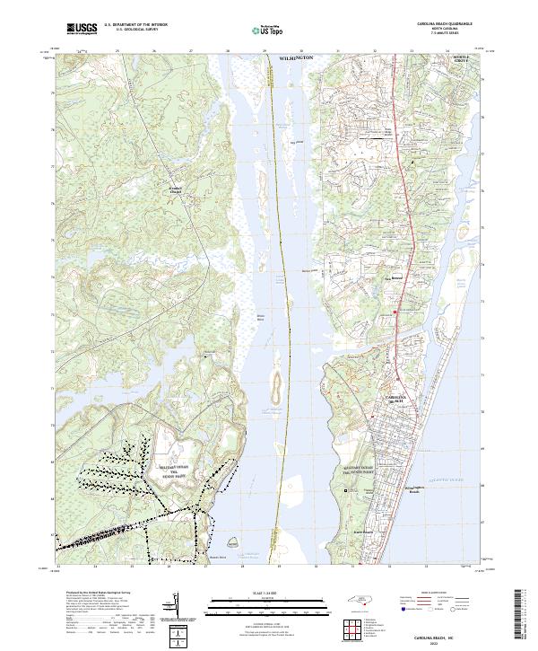 Carolina Beach, NC — USGS 7.5-minute topo (2022)