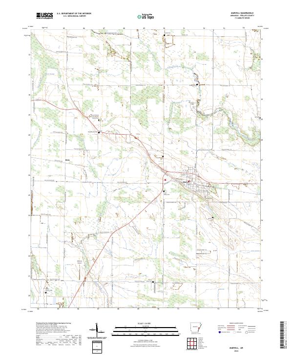 Marvell, AR — USGS 7.5-minute topo (2024)