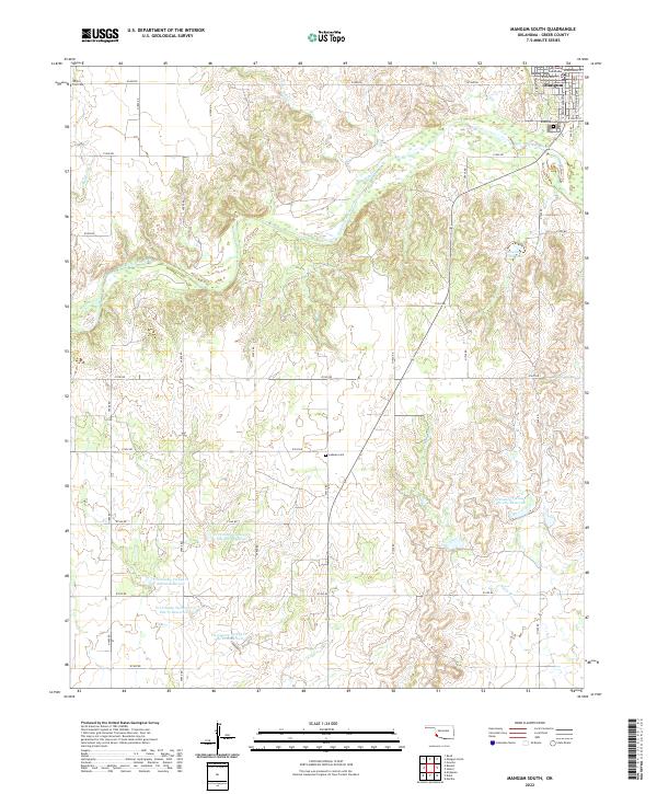 Mangum South, OK — USGS 7.5-minute topo (2022)