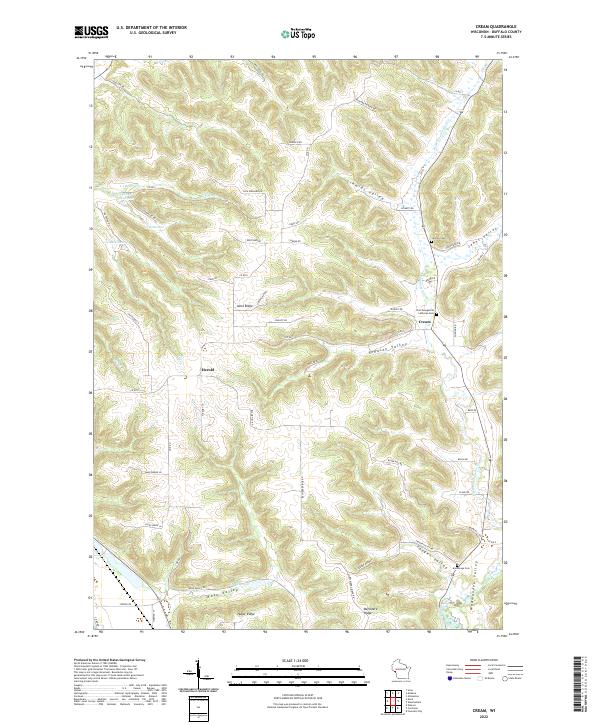 Cream, WI — USGS 7.5-minute topo (2022)