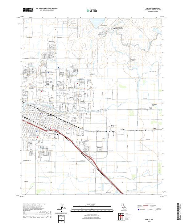 Merced, CA — USGS 7.5-minute topo (2021)