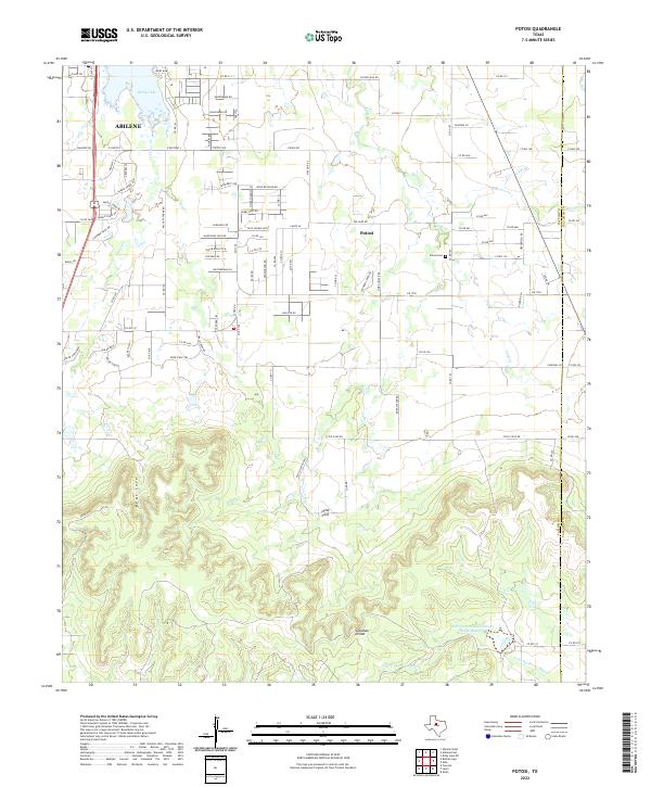 Potosi, TX — USGS 7.5-minute topo (2022)