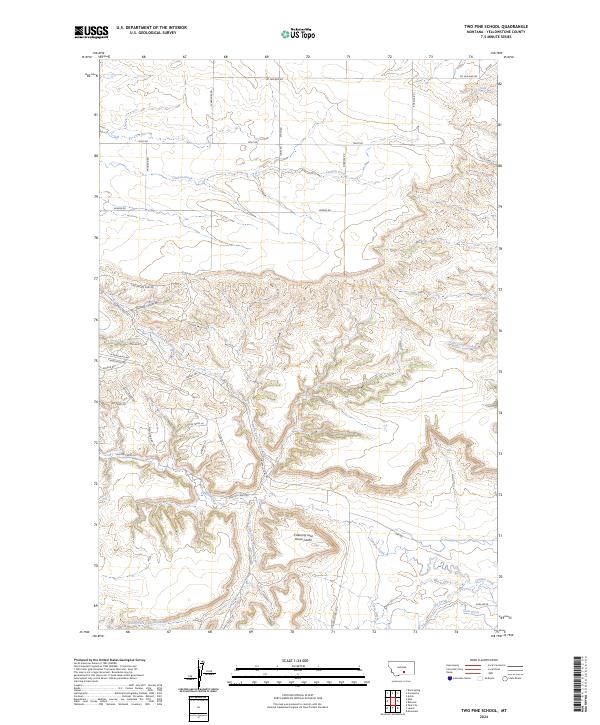 Two Pine School, MT — USGS 7.5-minute topo (2024)