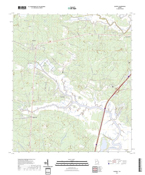 Waverly, GA — USGS 7.5-minute topo (2024)