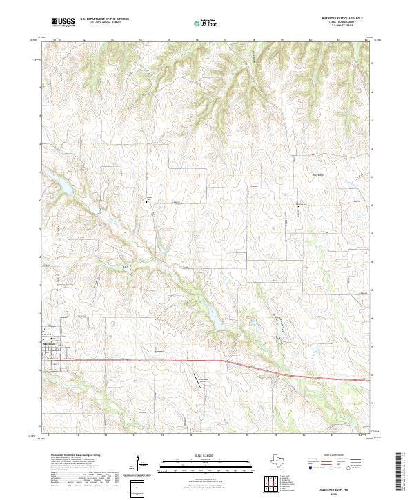 Muenster East, TX — USGS 7.5-minute topo (2022)