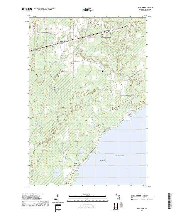 Ford River, MI — USGS 7.5-minute topo (2023)