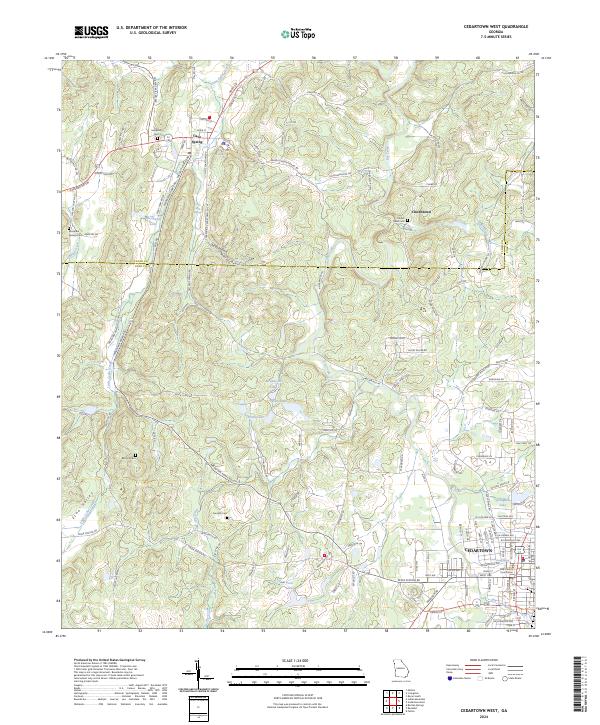 Cedartown West, GA — USGS 7.5-minute topo (2024)