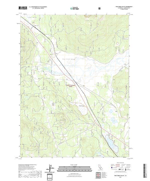 Pine Creek Valley, CA — USGS 7.5-minute topo (2021)