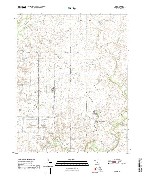 Shidler, OK — USGS 7.5-minute topo (2022)