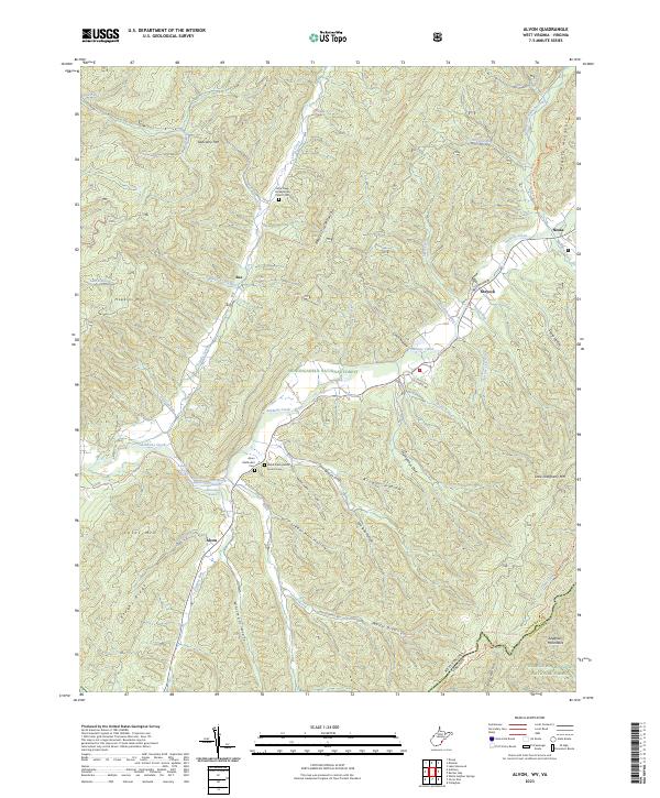 Alvon, WV-VA — USGS 7.5-minute topo (2023)