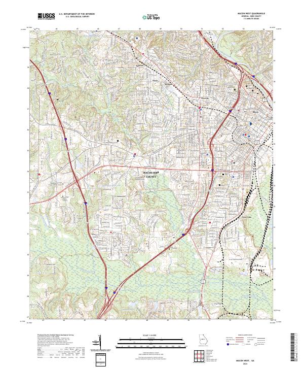 Macon West, GA — USGS 7.5-minute topo (2024)