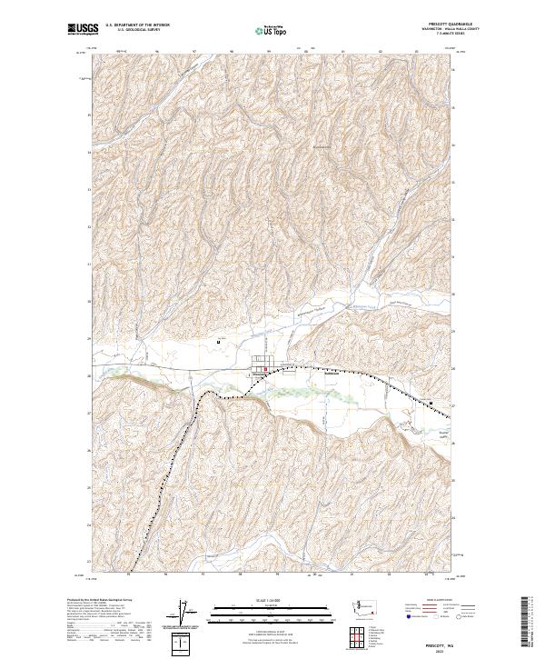 Prescott, WA — USGS 7.5-minute topo (2023)