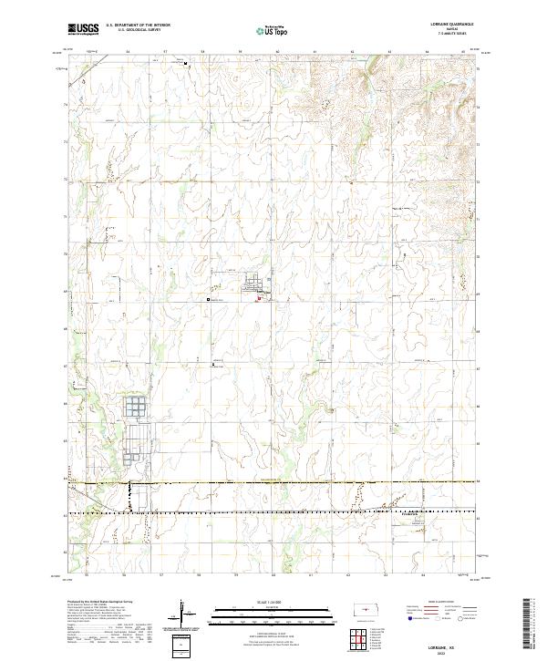 Lorraine, KS — USGS 7.5-minute topo (2022)