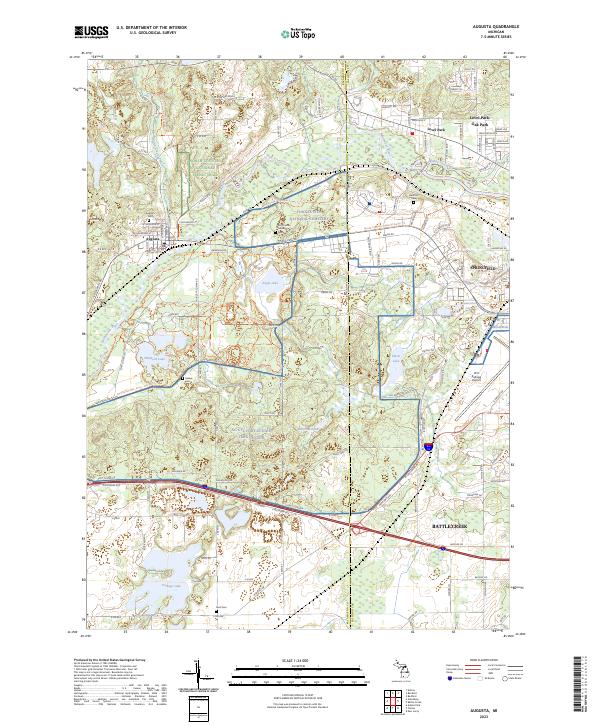 Augusta, MI — USGS 7.5-minute topo (2023)