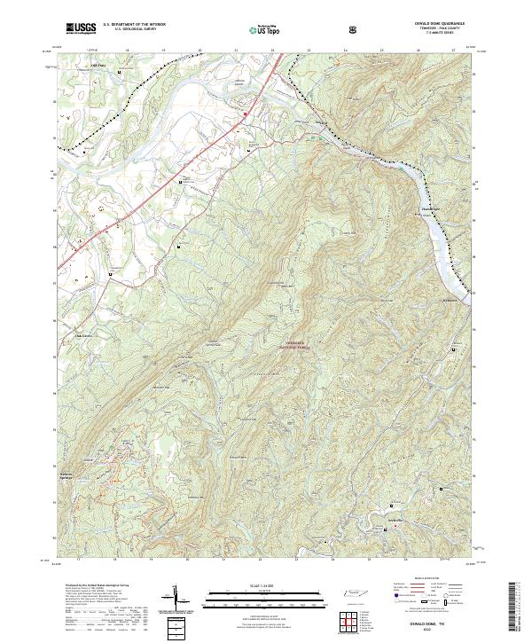 Oswald Dome, TN — USGS 7.5-minute topo (2022)