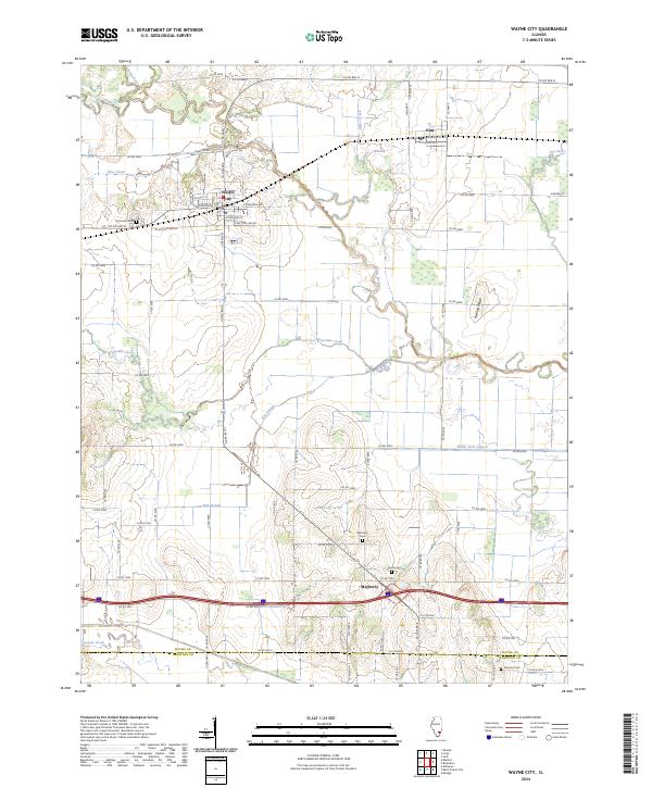 Wayne City, IL — USGS 7.5-minute topo (2024)