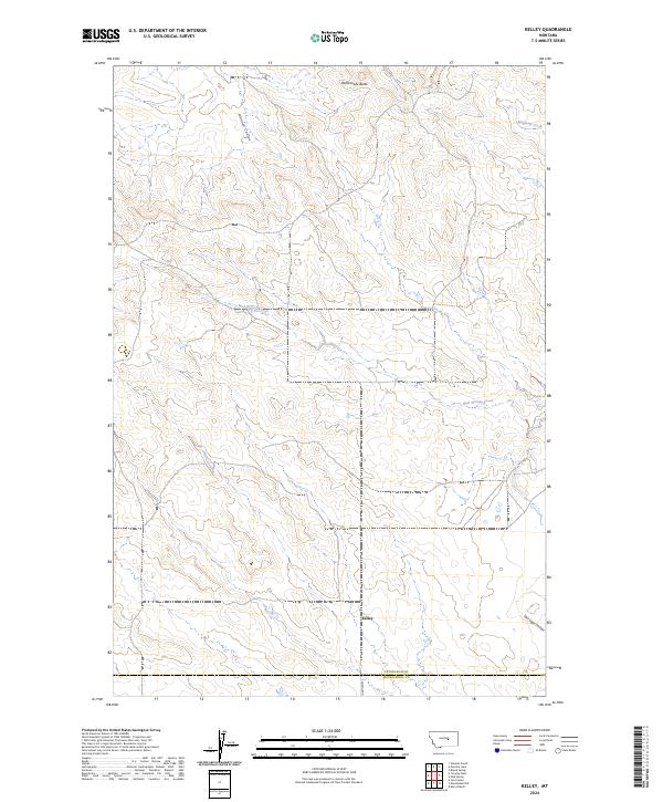 Kelley, MT — USGS 7.5-minute topo (2024)