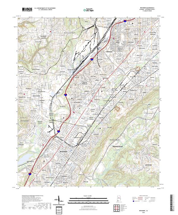 Bessemer, AL — USGS 7.5-minute topo (2024)