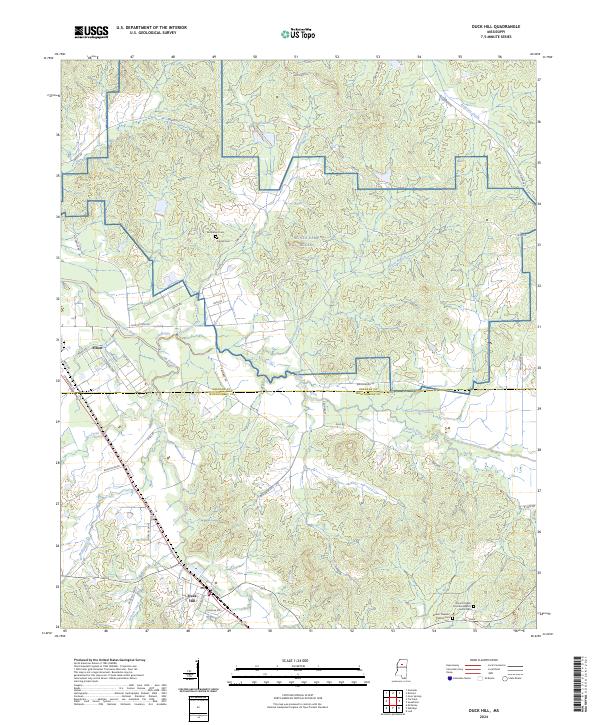 Duck Hill, MS — USGS 7.5-minute topo (2024)