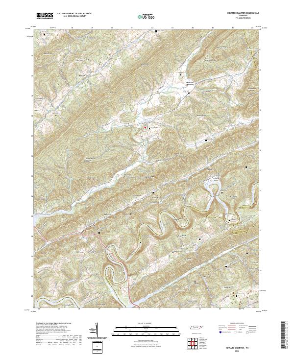 Howard Quarter, TN — USGS 7.5-minute topo (2022)