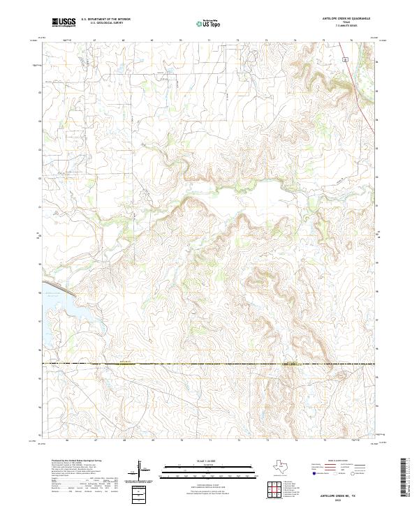 Antelope Creek NE, TX — USGS 7.5-minute topo (2022)