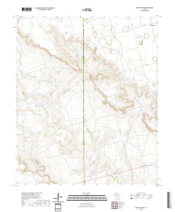 Indian Canyon, TX — USGS 7.5-minute topo (2022)