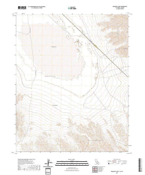 Mesquite Lake, CA-NV — USGS 7.5-minute topo (2021)