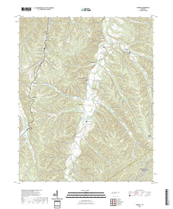 Sunrise, TN — USGS 7.5-minute topo (2022)