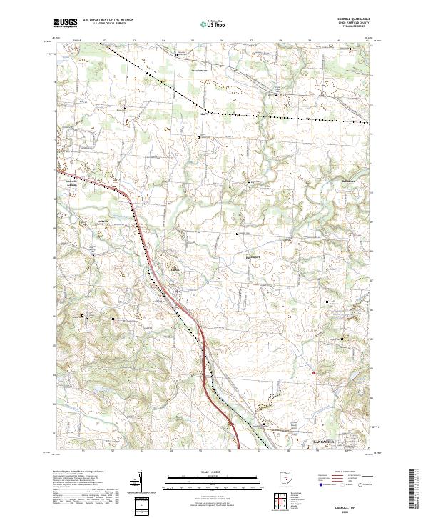 Carroll, OH — USGS 7.5-minute topo (2023)