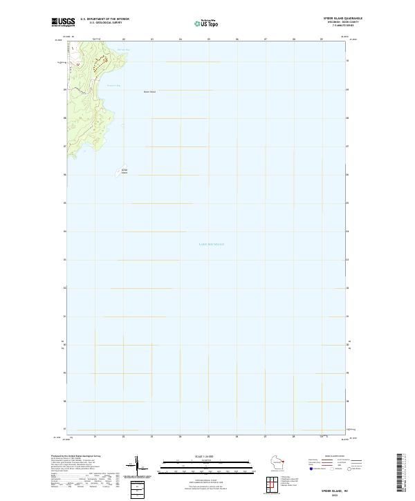 Spider Island, WI — USGS 7.5-minute topo (2022)