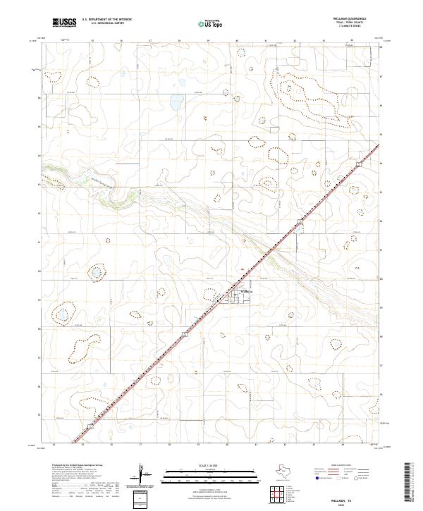 Wellman, TX — USGS 7.5-minute topo (2022)