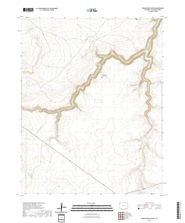 Purgatoire Canyon, CO — USGS 7.5-minute topo (2022)