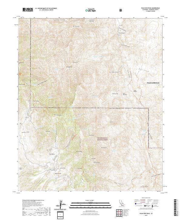 Palm View Peak, CA — USGS 7.5-minute topo (2021)