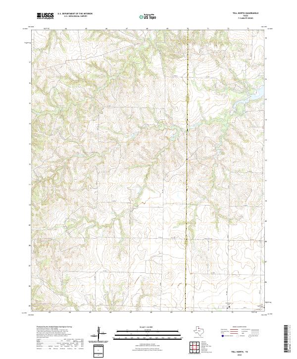 Tell North, TX — USGS 7.5-minute topo (2022)