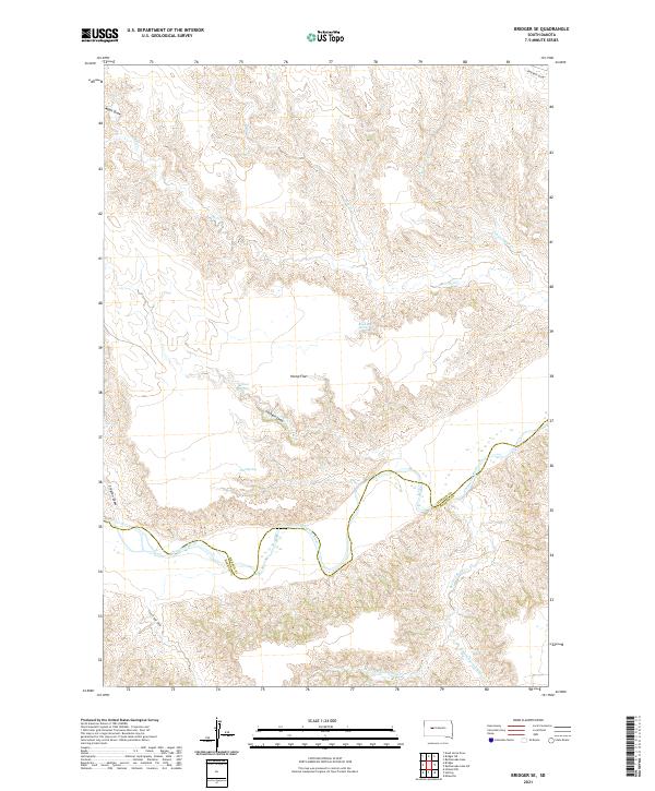 Bridger SE, SD — USGS 7.5-minute topo (2021)