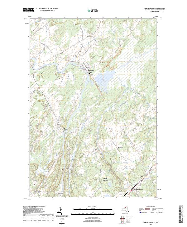 Rensselaer Falls, NY — USGS 7.5-minute topo (2023)