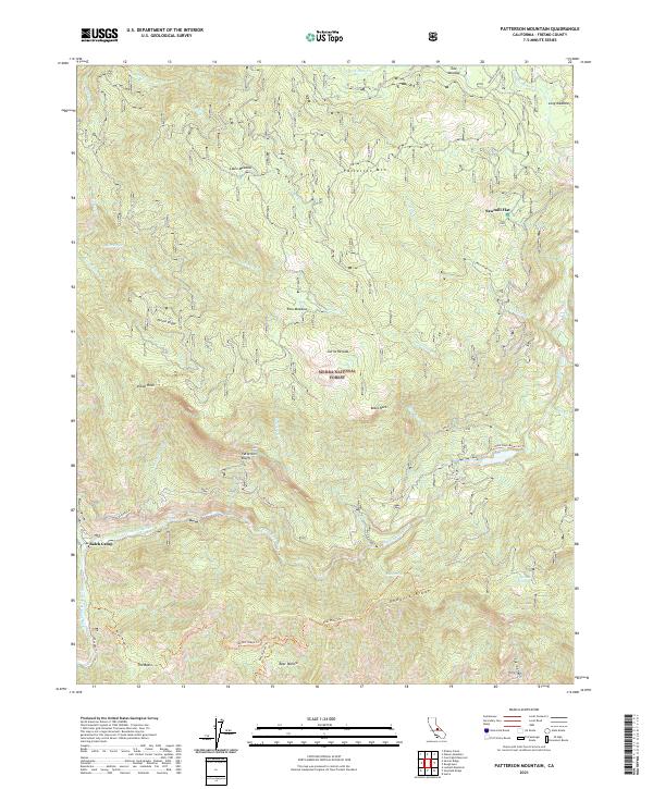 Patterson Mountain, CA — USGS 7.5-minute topo (2021)