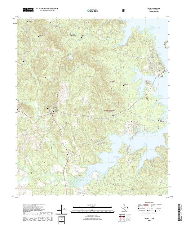 Milam, TX-LA — USGS 7.5-minute topo (2022)