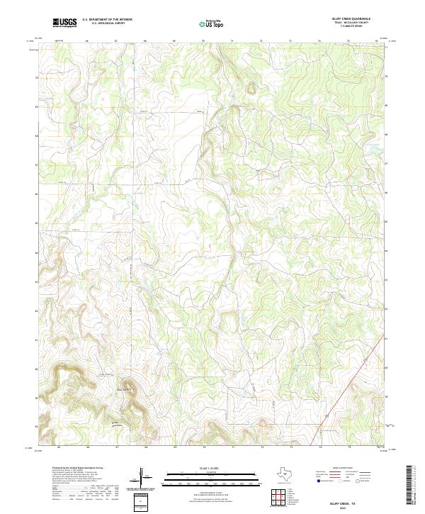 Bluff Creek, TX — USGS 7.5-minute topo (2022)