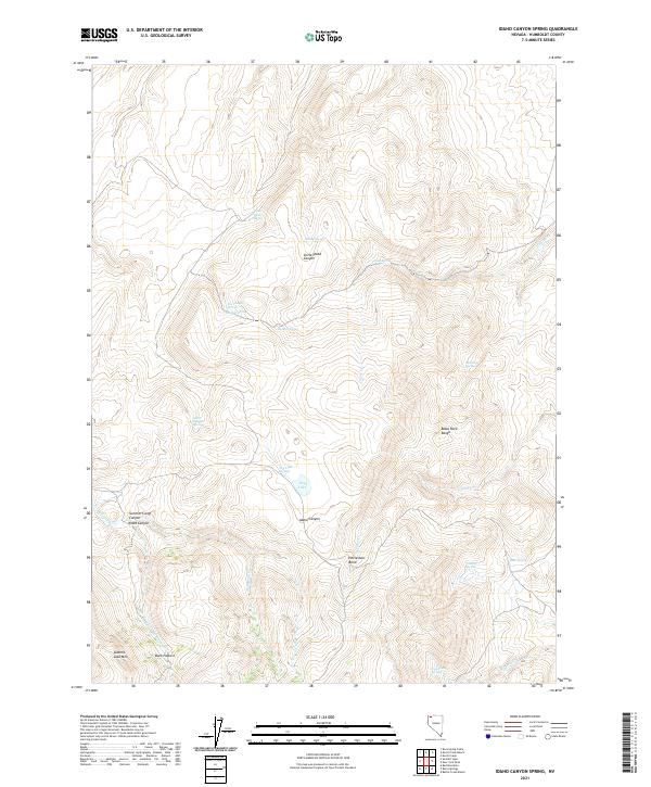Idaho Canyon Spring, NV — USGS 7.5-minute topo (2021)