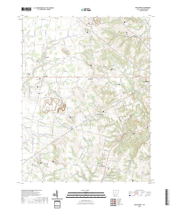 New Market, OH — USGS 7.5-minute topo (2023)