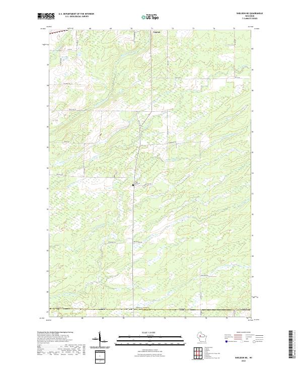 Sheldon NE, WI — USGS 7.5-minute topo (2022)