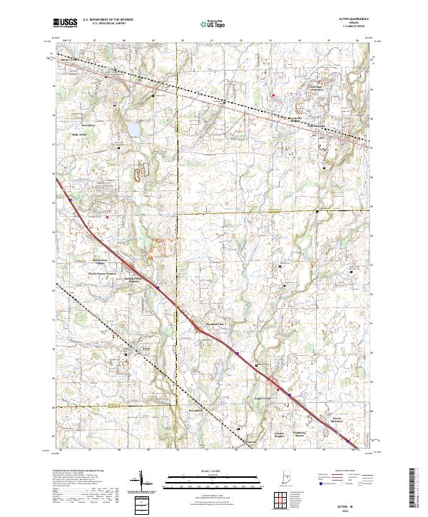 Acton, IN — USGS 7.5-minute topo (2022)