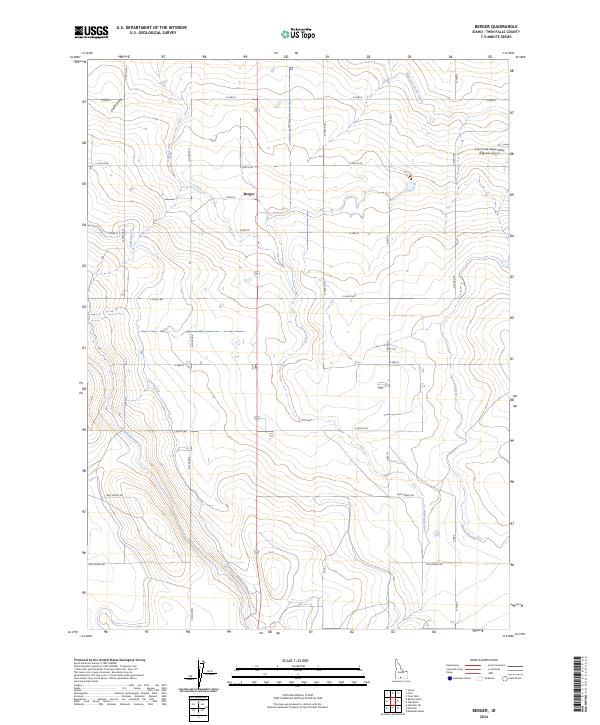 Berger, ID — USGS 7.5-minute topo (2024)