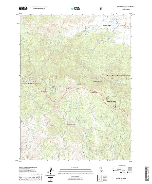 Diamond Mountain, CA — USGS 7.5-minute topo (2021)