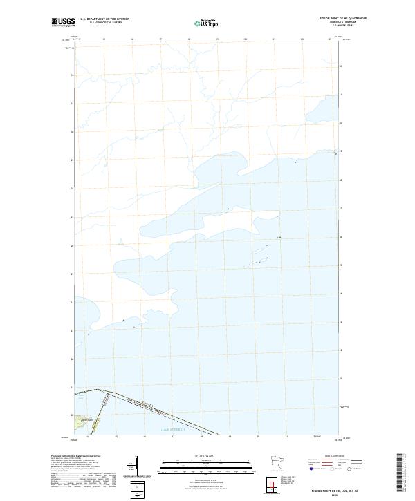 Pigeon Point OE NE, MN-ON-MI — USGS 7.5-minute topo (2022)