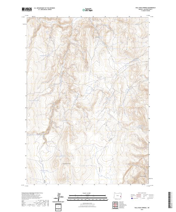 Wall Rock Springs, OR — USGS 7.5-minute topo (2023)