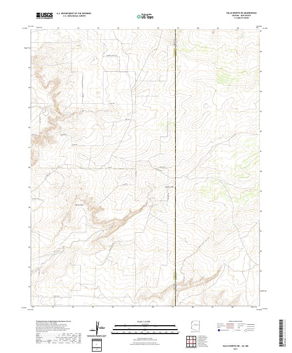 Valle Bonito NE, AZ-NM — USGS 7.5-minute topo (2021)