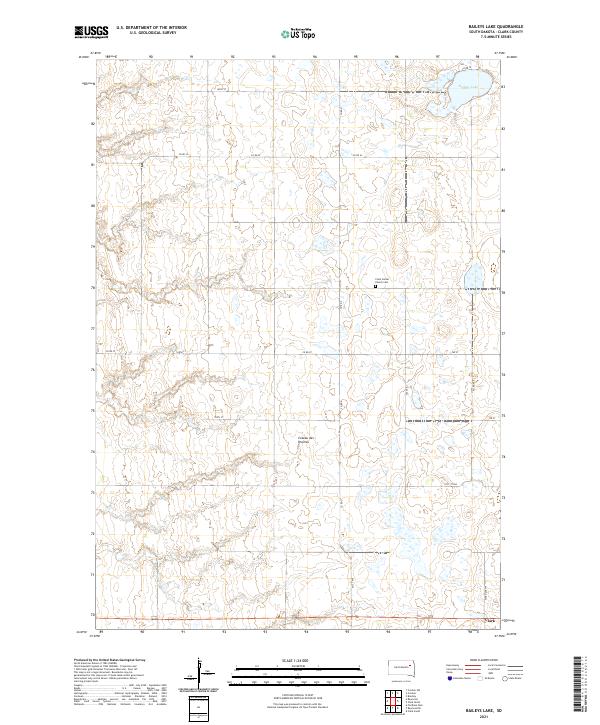 Baileys Lake, SD — USGS 7.5-minute topo (2021)
